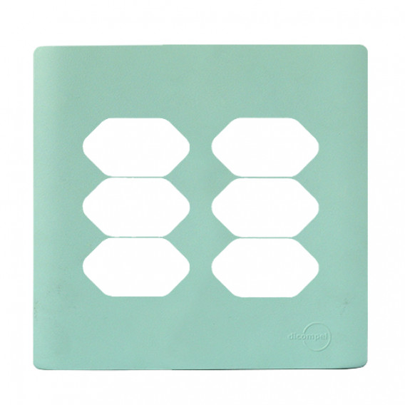 Placa p/ 6 Tomadas 4x4 -Novara Siciliano